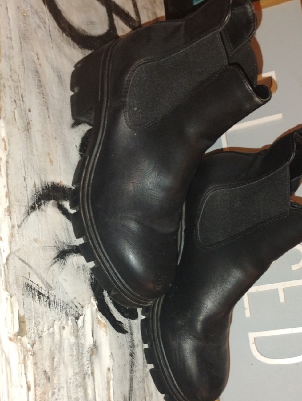 MIA Black Rubber Sole Ankle Boot